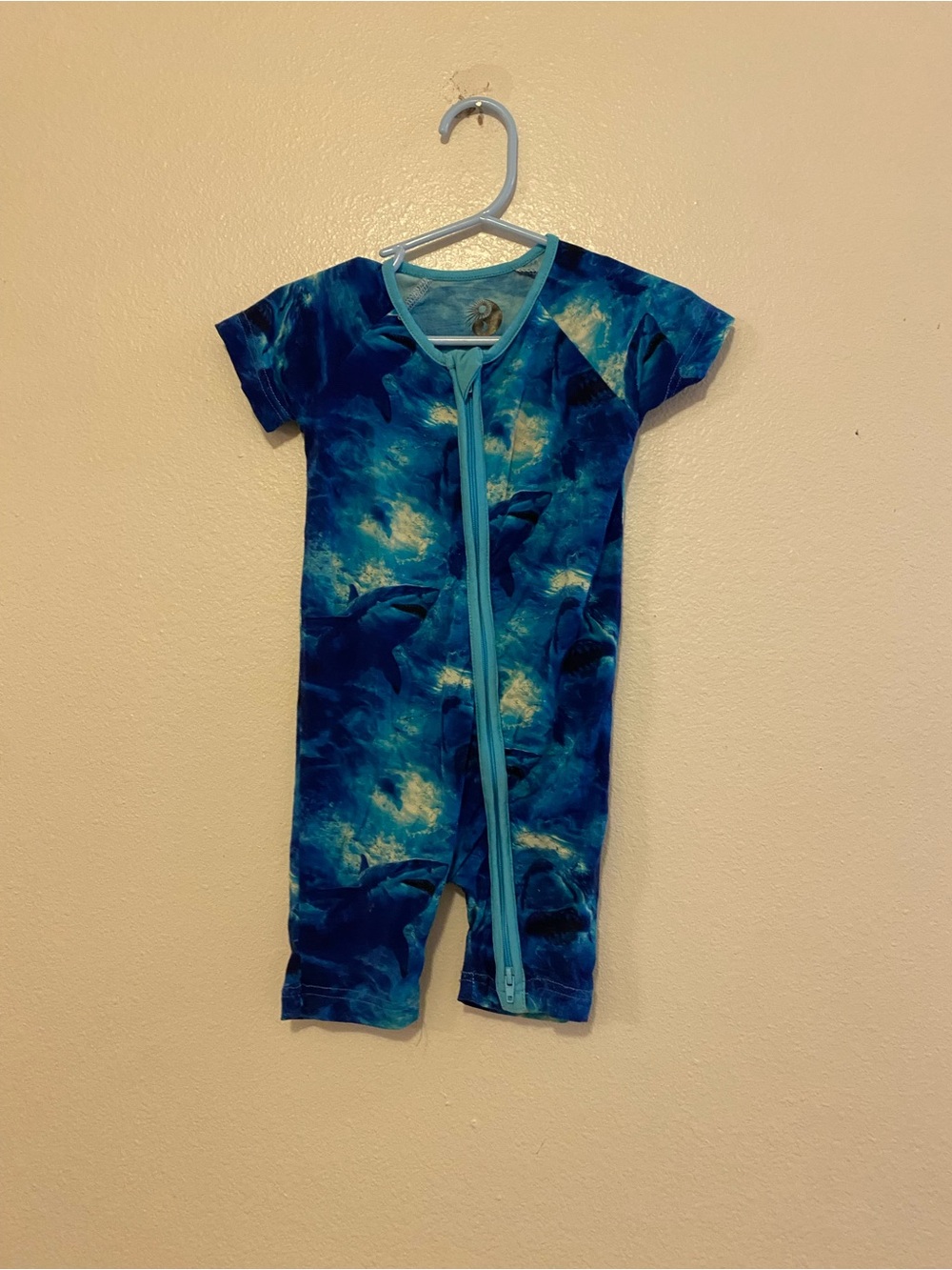 Day & Night Bamboo Baby Romper Shark ocean print